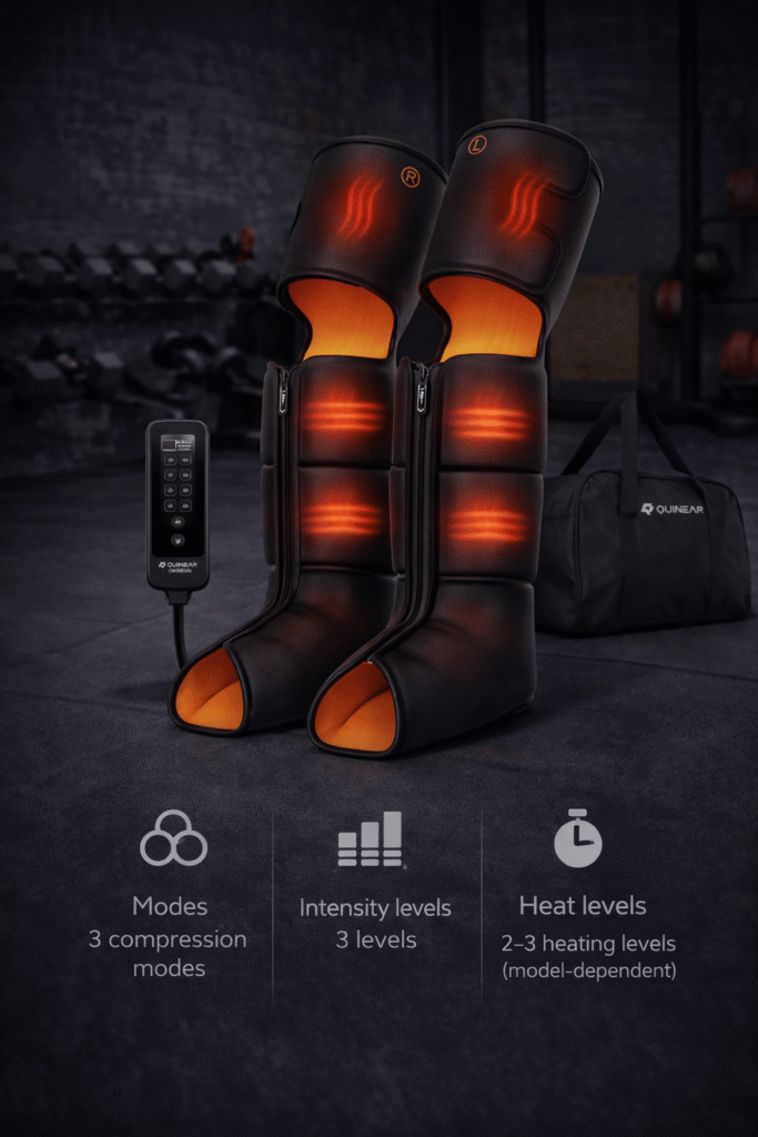QUINEAR 3-in-1 Leg Massager with Heat (Foot, Calf, Thigh)